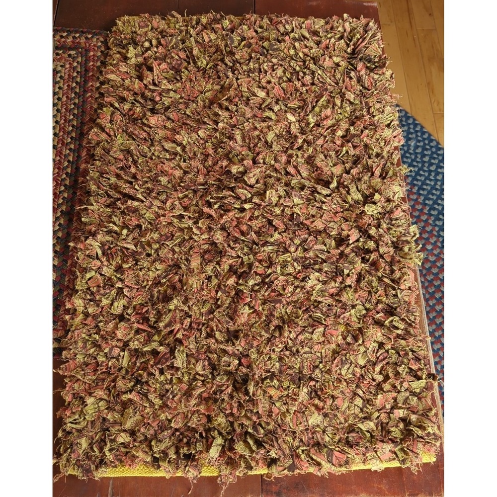 April Cornell Made in‎ India Rag Tie Rug 38" x 23" Vibrant Gorgeous Colors